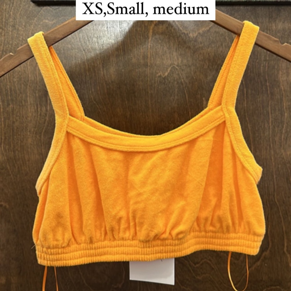 NIA Terry Cloth Bralette Top Clementine